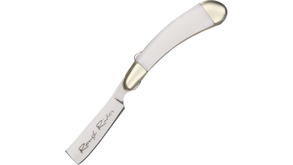 Rough Rider Mini Razor Fold Knife, SS razor blade, White pearl handle RR1363