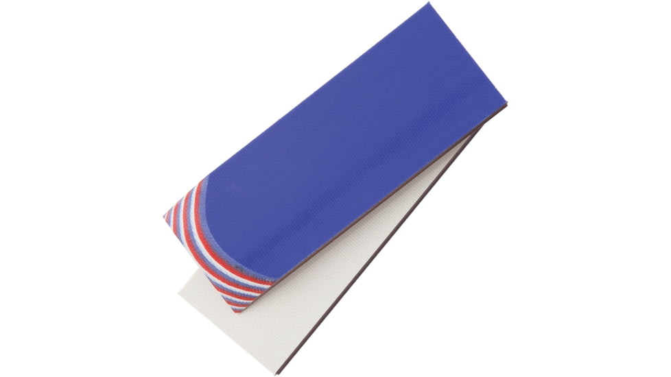 Rough Rider Custom Shop Scales, 4in X 1.5in X .25in, Red, White, Blue G10, Contains Two Slabs, Item Shown Has Been Ground To Show Layers, #19/RR1648