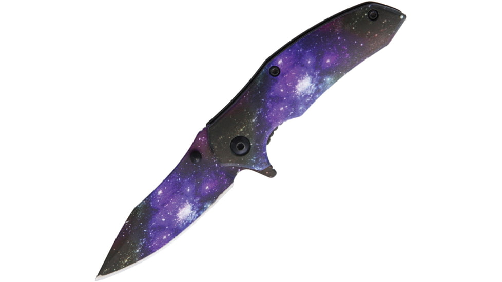 Rough Rider Galaxy Space Linerlock Galaxy Series Folding Knife, Stainless handle, T1706A1-26-2 SPACE