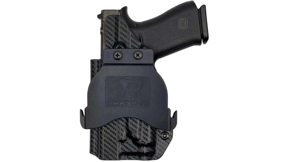 Rounded OWB Kydex Holster for Glock 43X Olight Valkyrie PL Mini 3, Left Hand, Carbon Fiber Black, GLK-43OLVPLM3-CF-LH-OWBPDL