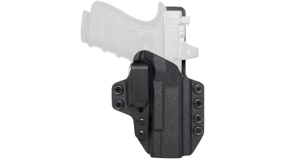 Rounded Tuckable KYDEX Leather Hybrid Holster, CZ P10 Compact, Right Hand, Black, CZU-P10C-BK-RH-STLTHR