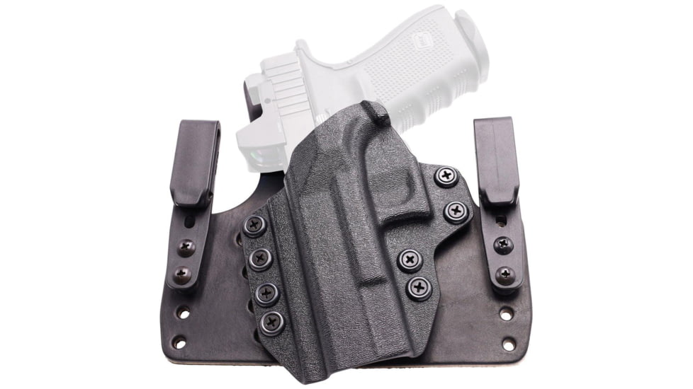 Rounded Wide KYDEX Leather Hybrid Holster, CZ P10 Compact, Left Hand, Black, CZU-P10C-BK-LH-WDLTHR