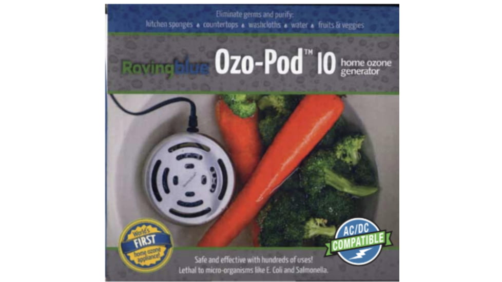 Roving Blue Ozo-Pod 10 AC/DC, Silver, 3.25 x 3.25 x 1.25 in, Ozo-Pod 10ACDC