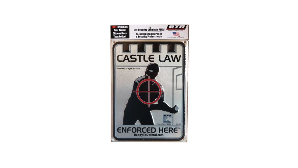 RTD BRS-3M Embossed Sign Castle Law Enforced 8.5x11.5'' Alum BRS3M