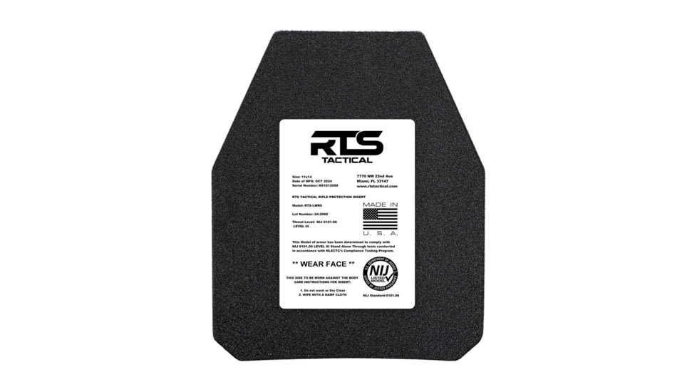 RTS Tactical Level III+ LWR5 Rifle Special Threat Protection Insert