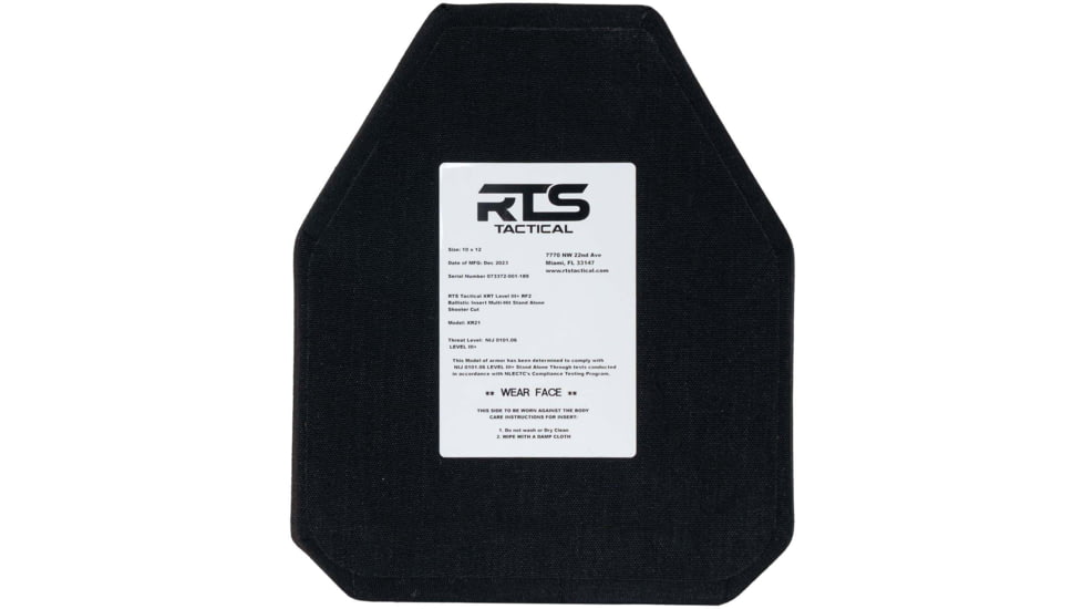RTS Tactical XR21 Level III+ RF2 Ceramic Multi-Hit Stand Alone Armor Plate