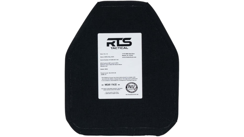 RTS Tactical XR32 Level IV RF3 Ceramic Multi-Hit Stand Alone Armor Plate