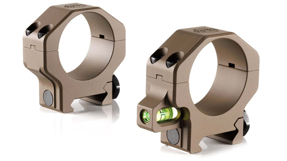 Ruff's Precision Manufacturing 30mm Riflescope Rings w/Co-Linear Bubble Level, Medium - 1.00in, Set of 2, Flat Dark Earth, CLR-30100-FDE