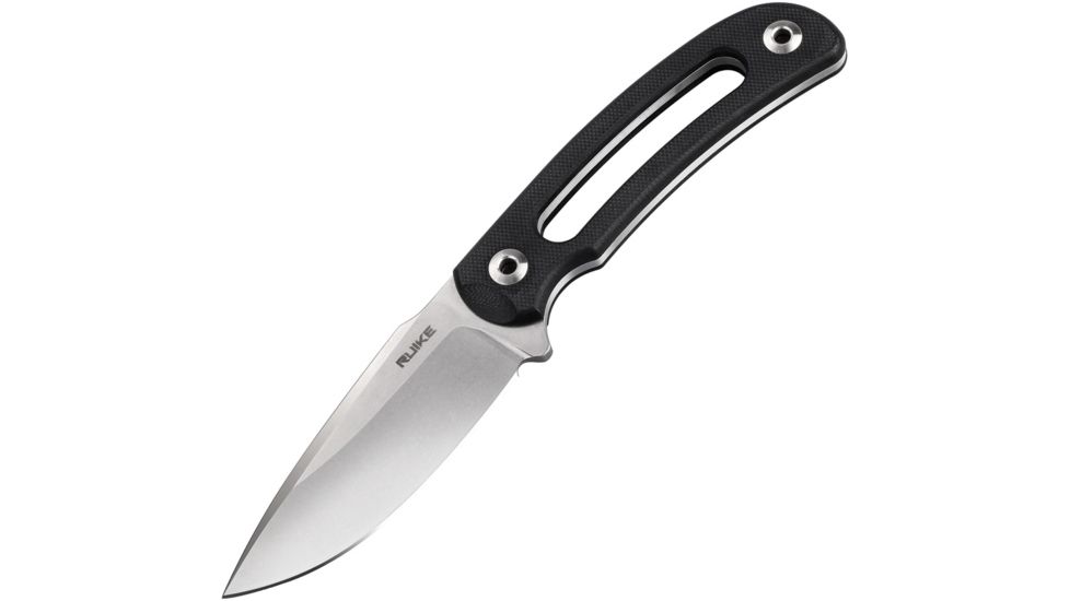 RUIKE Hornet F815 Fixed Blade Black Fixed Blade Knife, 3.25in, Standard Edge, Stonewash, Black, G10 Handle, F815-B
