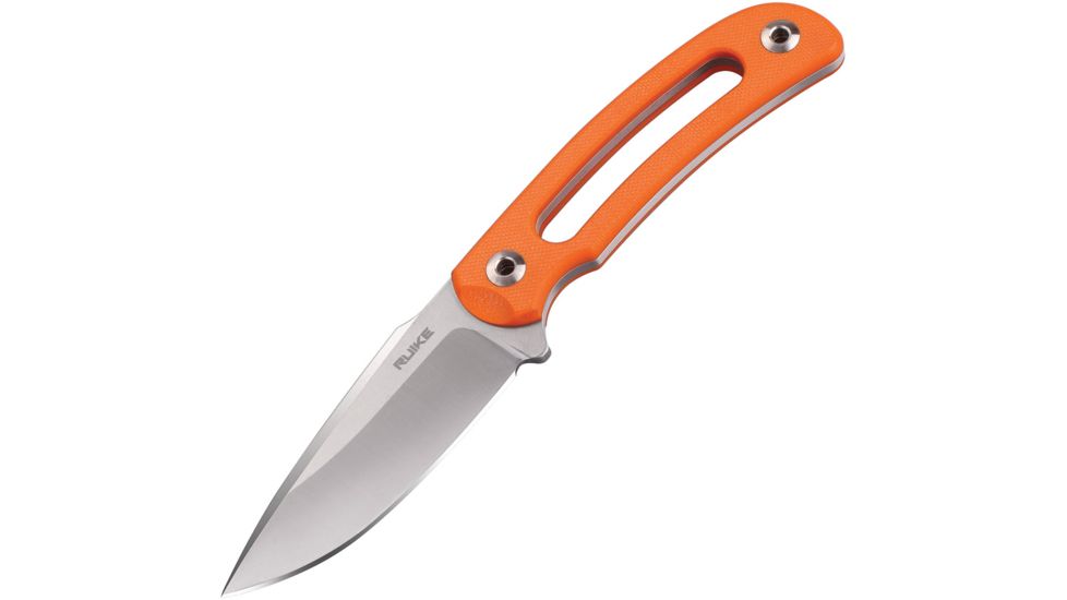 RUIKE Hornet F815 Fixed Blade Orange Fixed Blade Knife, 3.25in, Standard Edge, Stonewash, Orange, G10 Handle, F815-J