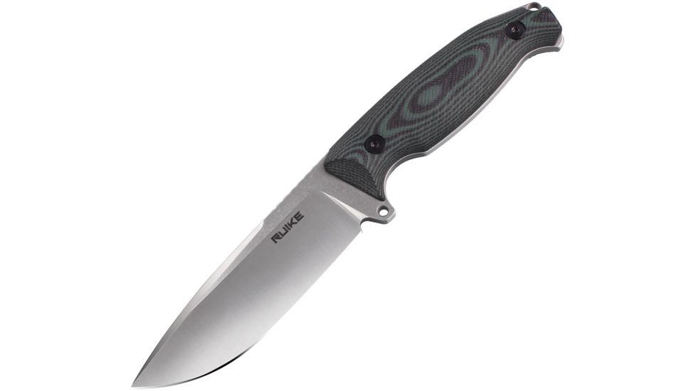 RUIKE Jager F118 Fixed Blade Green Fixed Blade Knife, 4.5in, Standard Edge, Stonewash, Black, G10 Handle RKEF118G