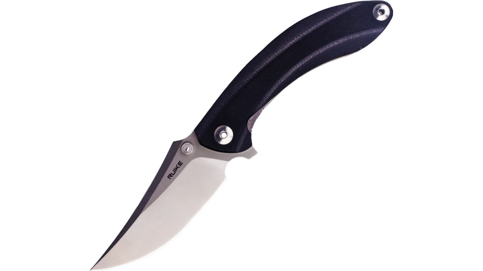 RUIKE P155 Linerlock Folding Knife, 3.5in Bead Blast Finish 14C28N Sandvik SS Blade, Black G10 Handle, Thumb Stud, Pocket Clip, P155-B