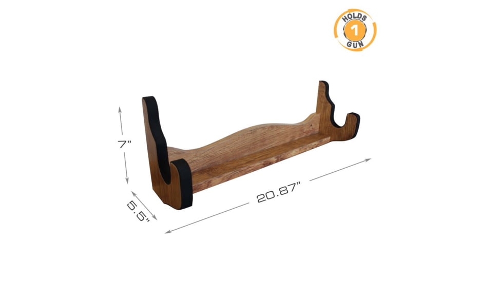 Rush Creek Creations Single Gun Wall Rack, American Cherry, 21 x 5 x 7, 38-4065