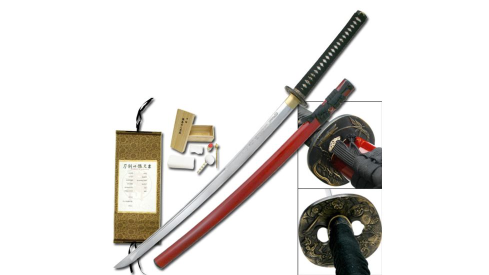 Ryumon Fixed Blade, 40.9in, 1065 High Carbon Steel Blade, Authentic Top Grade Ray Skin Wrapped Handle RY-3044