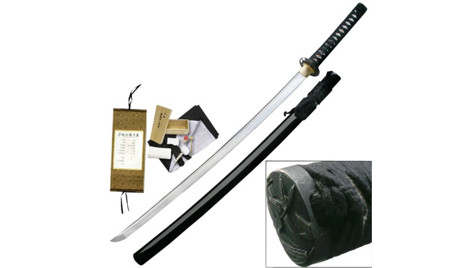 Ryumon Fixed Blade, 41.5in, Carbon Steel Blade, Black Cord Wrapped Handle RY-3051