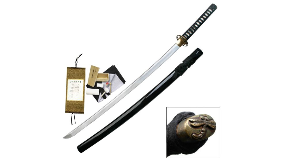 Ryumon Fixed Blade, 41.5in, Carbon Steel Blade, Black Cotton Wrapped Handle RY-3047