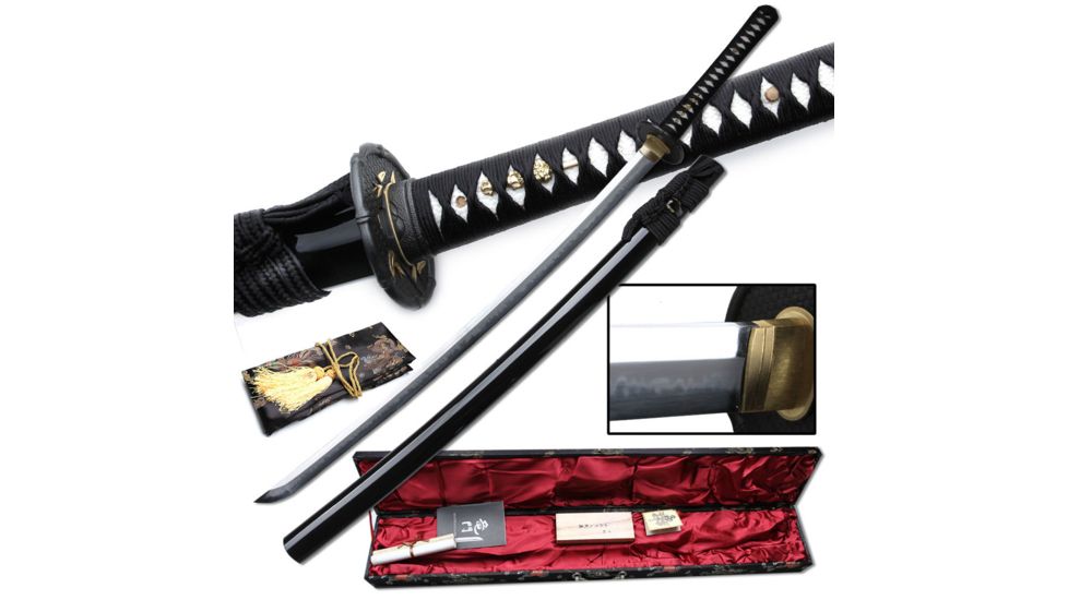 Ryumon Fixed Blade, 42.5in, Carbon Steel Blade, Black Cord Wrapped Handle RY-3203