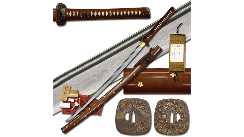 Ryumon Fixed Blade, 42in, Carbon Steel Blade, Silk Wrapped Handle RY-3039R