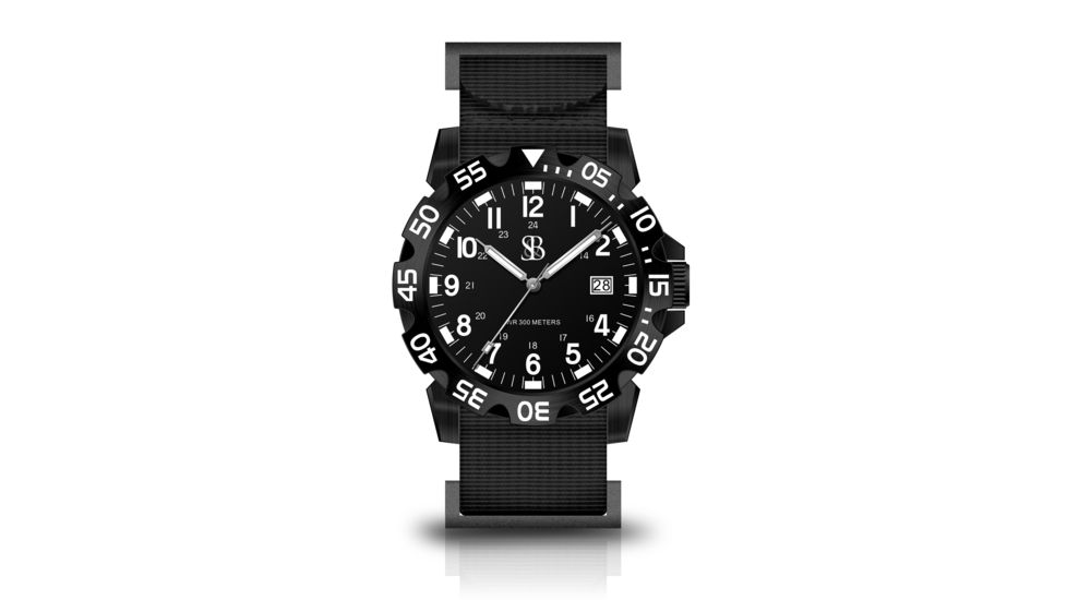 Smith &amp; Bradley Watches SANS-13 Tactical Sport Watch, Black Case/Black Dial, 42mm, SAN201