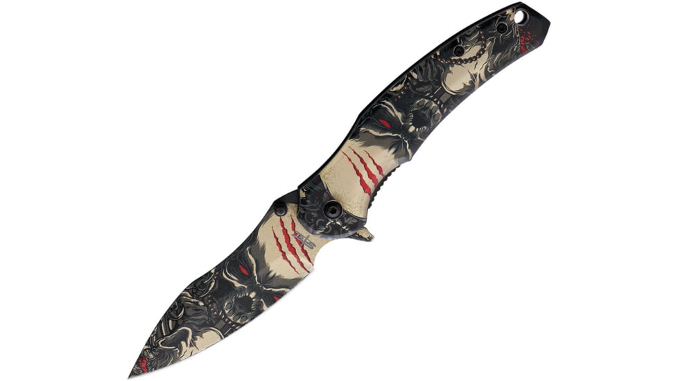 S-TEC Skull Linerlock A/O Knife, 27, T271910-27