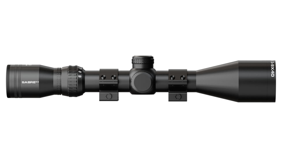 Sabre 3-9x40, 1 in Tube Rifle Scope, Second Focal Plane, HMD Half Mil Dot Reticle, Matte Black, sam3940