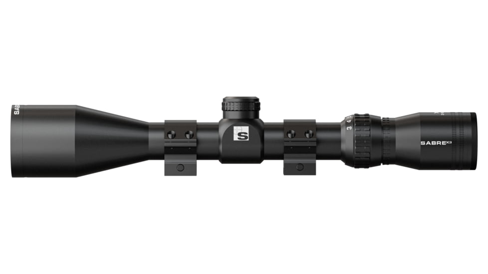 Sabre 3-9x40, 1 in Tube Rifle Scope, Second Focal Plane, HMD Half Mil Dot Reticle, Matte Black, sam3940