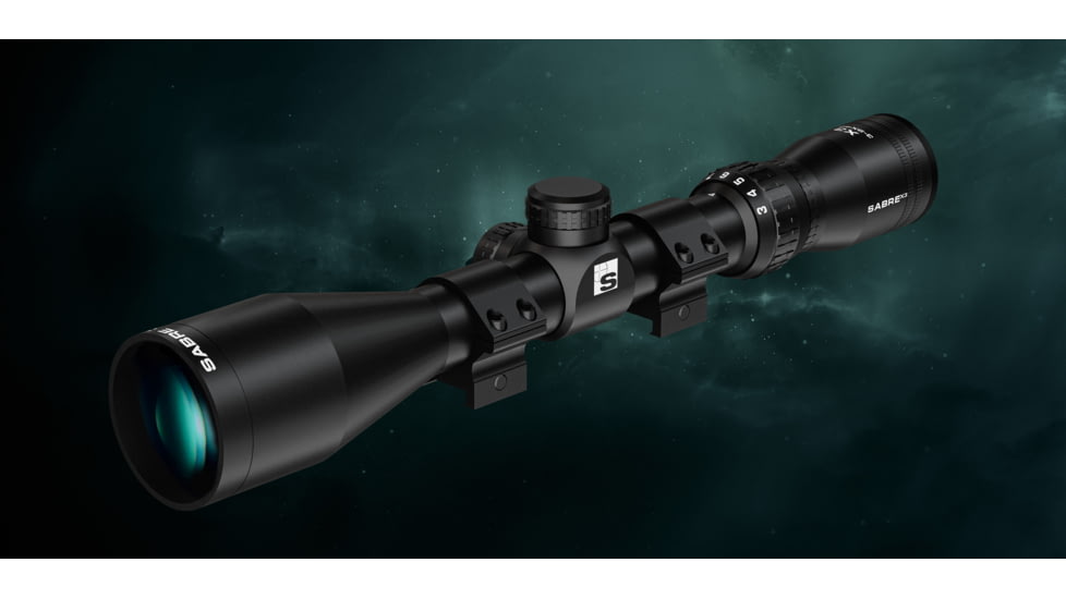 Sabre 3-9x40, 1 in Tube Rifle Scope, Second Focal Plane, HMD Half Mil Dot Reticle, Matte Black, sam3940