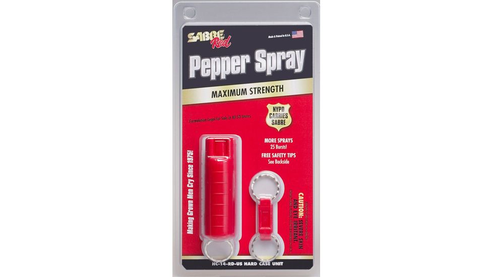 Sabre .54 oz Hard Case w/ Quick Release Key Ring, RED HC-14-RD-US