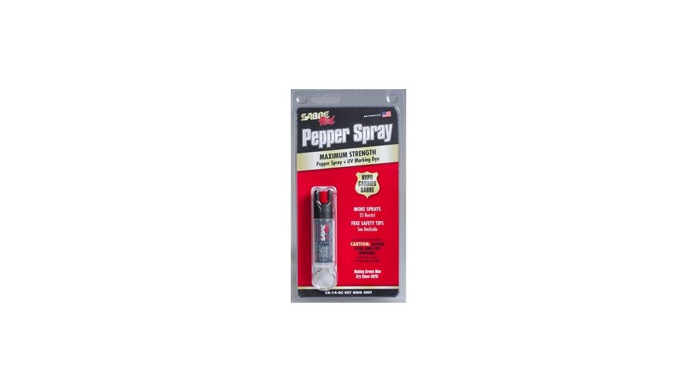 Sabre .54 oz Key Ring Maximum Strength Defense Spray, BLACK KR-14-OC