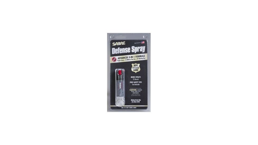 Sabre .54 oz Key Ring Self Defense Spray, Black KR-14