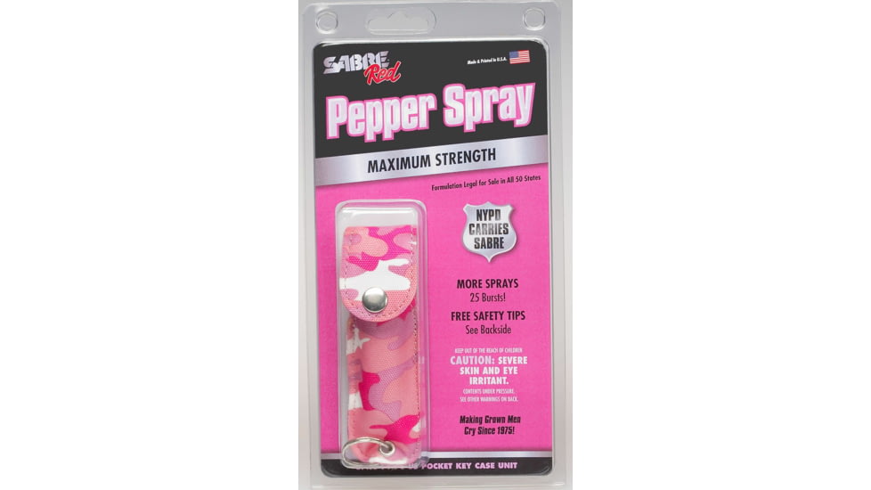 Sabre .54 oz Pocket Key Case w/ Key Ring, PINK CAMO SPKC-14-PC-US