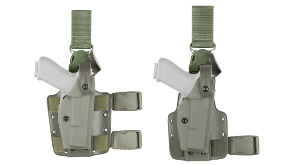 Safariland 6005 SLS Tactical Holster w/ Quick Release Leg Harness - OD Green, Right Hand 6005-93-561, Foliage Green, OD Green