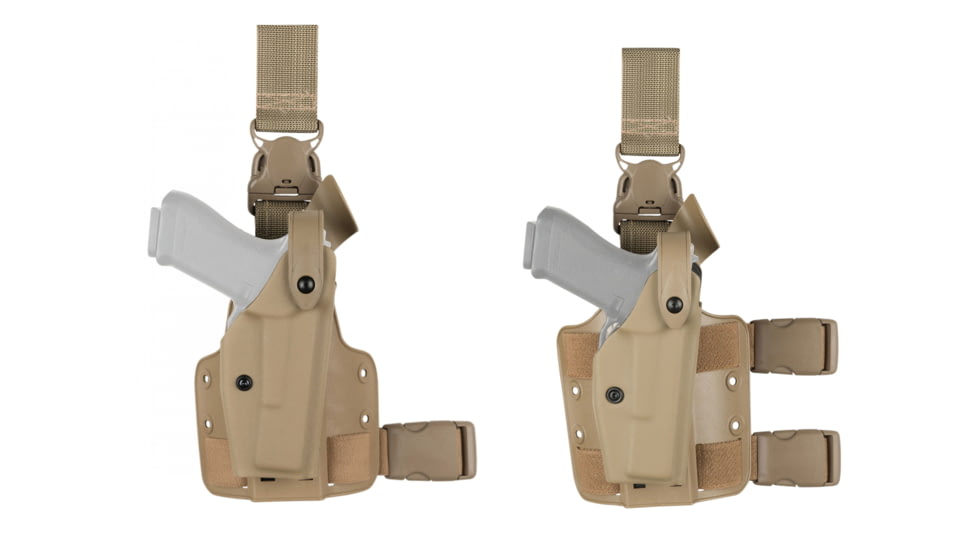 Safariland 6005 SLS Tactical Holster w/ Quick Release Leg Harness - STX FDE Brown, Right Hand 6005-93-551, Brown, Flat Dark Earth