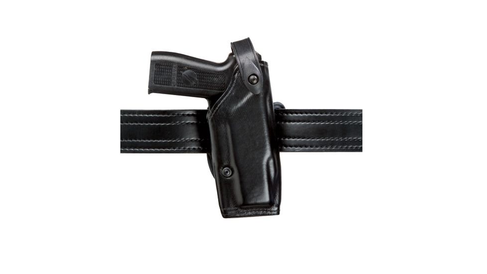 Safariland SLS Belt Slide Holster, S&amp;W 5906TSW/5946TSW/4006TSW/4046TSW w/Rails&amp;ITI M5 All w/Full Size Serrated Hammer, Short Round Trigger Guard 4.0in, STX Plain Black, Right Hand, 1402-61