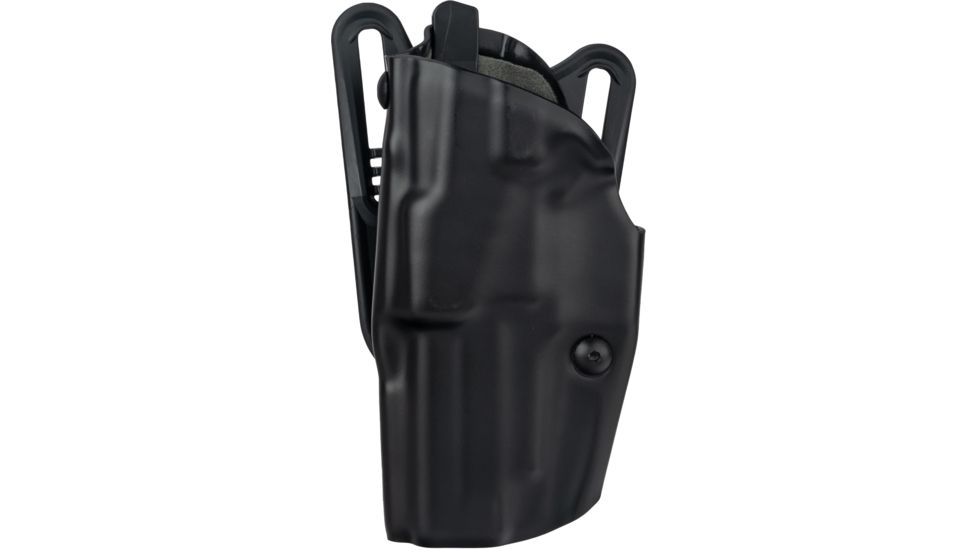 Safariland 6377 ALS Belt Holster - STX Plain Black, Left Hand, 1.5in.Belt Loop Slot w/ Cut Outs for 1.75in., 2in. and 2.25in. Belt Loop Slot w/ 1in. Drop 6377-77-412-DM