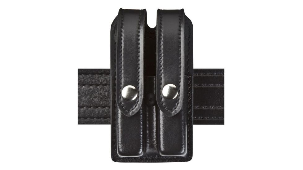 Safariland 78 Slim Double Mag Pouch, 1911 Government Style, STX Plain Black W/ Black Plastic Snap 78-53-41PBL