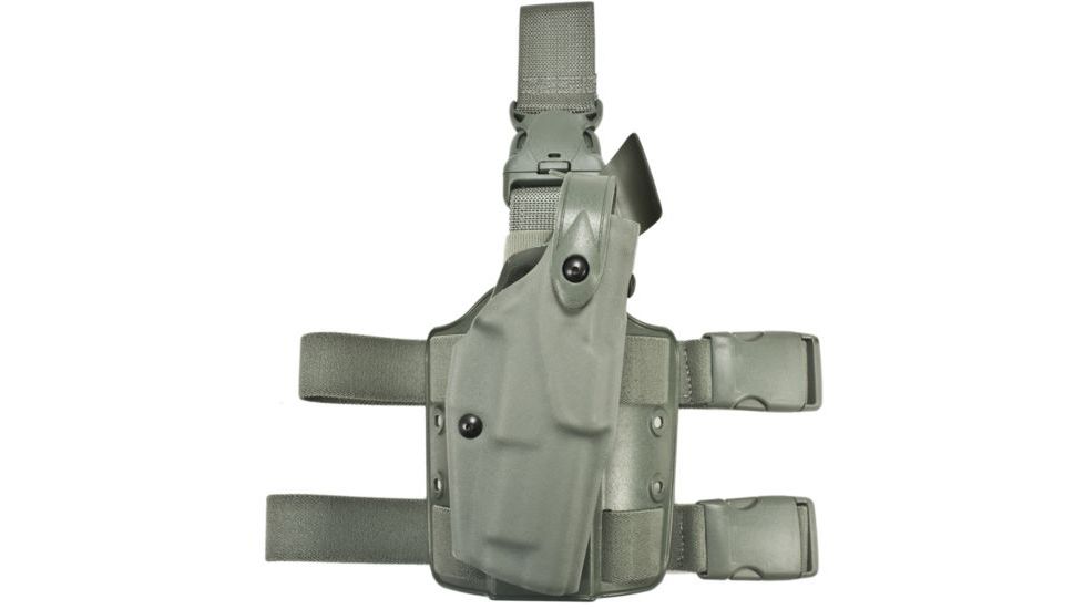 Safariland ALS Tactical Holster w/ Quick Release Leg Harness, Right Hand, STX Foliage Green Leg Shroud Single Strap 6305-91-541-SP10