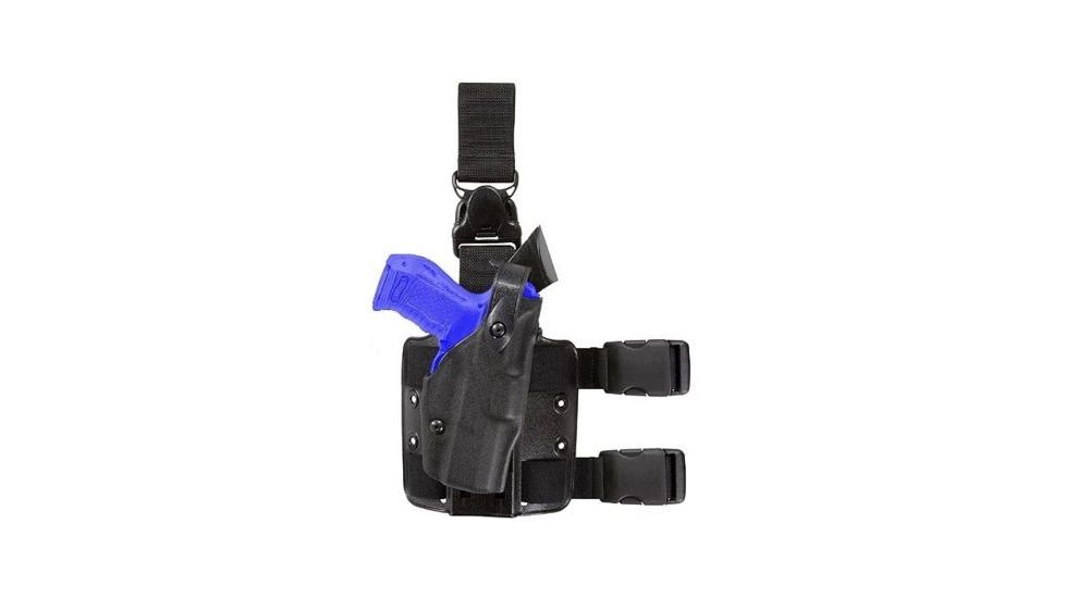 Safariland ALS Tactical Holster w/ Quick Release Leg Harness, Right Hand, STX Tactical Black Leg Shroud Single Strap 6305-2192-131-SP10