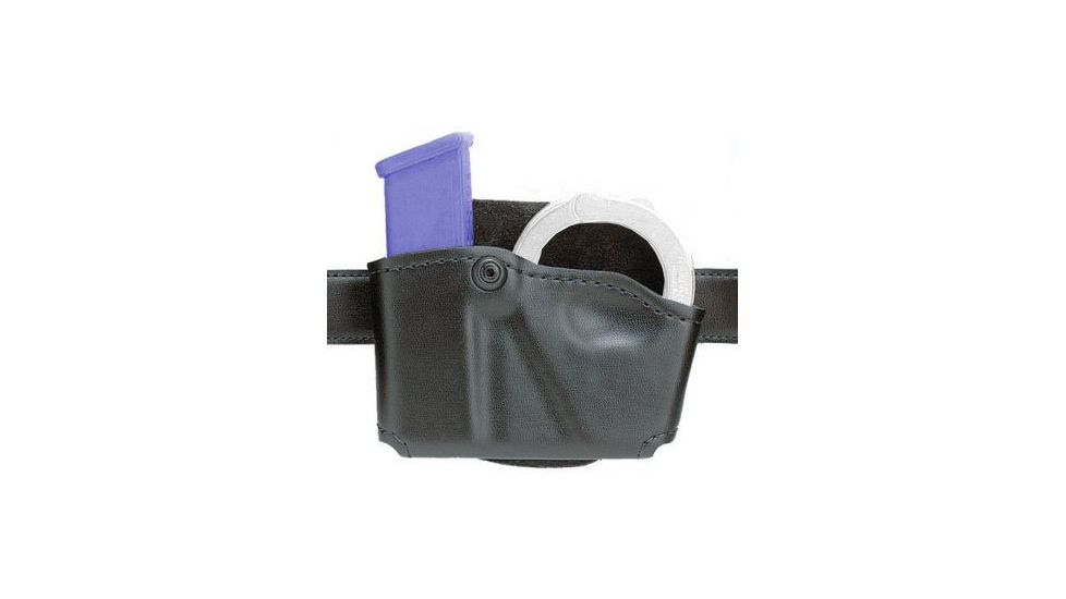 Safariland 573 Concealment Magazine Holder, Paddle, Single w/Cuff Pouch - Plain Cordovan, Ambidextrous 573-76-061