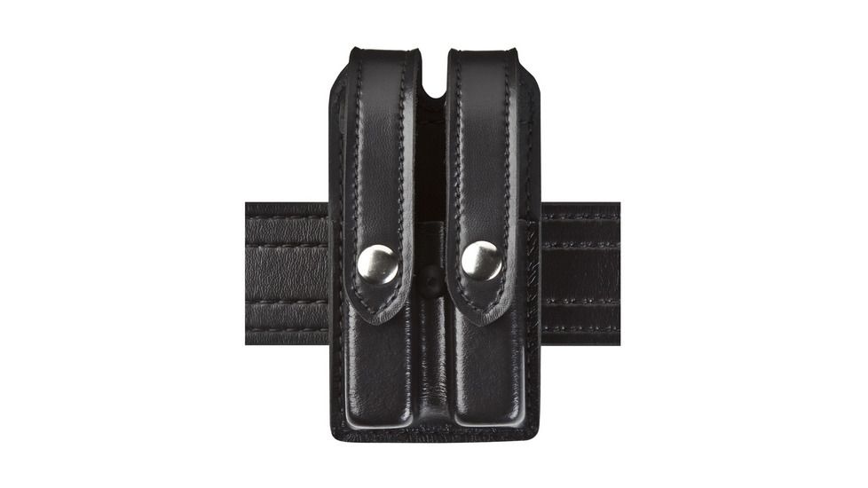 Safariland Dbl Mag Pch W/flap Plain Black - 78-383-2PBL