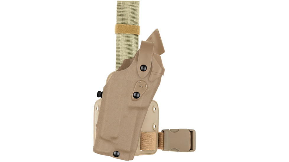 Safariland 6304 ALS/SLS Drop-Leg Tactical Holster, SIG Sauer P226R DA/SA Full Size Hammer, Single Strap Leg Shroud, Right, FDE Brown, 1170410