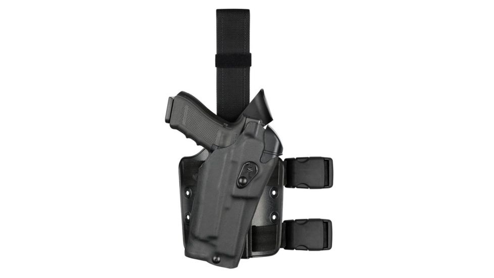 Safariland Model 6354RDS-SP10 ALS Drop Leg Holster, Glock 19/23/32 w/ITI M3, Right Hand, STX Plain, Single Strap, Drop Flex Adapter, Black, 6354RDS-2832-131-MS25