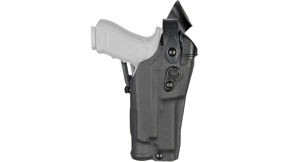 Safariland Model 6360RDS ALS/SLS Mid-Ride Level III Duty Holster, Glock, SureFire X300U, Left, Plain Black, 6360RDS-8972-412