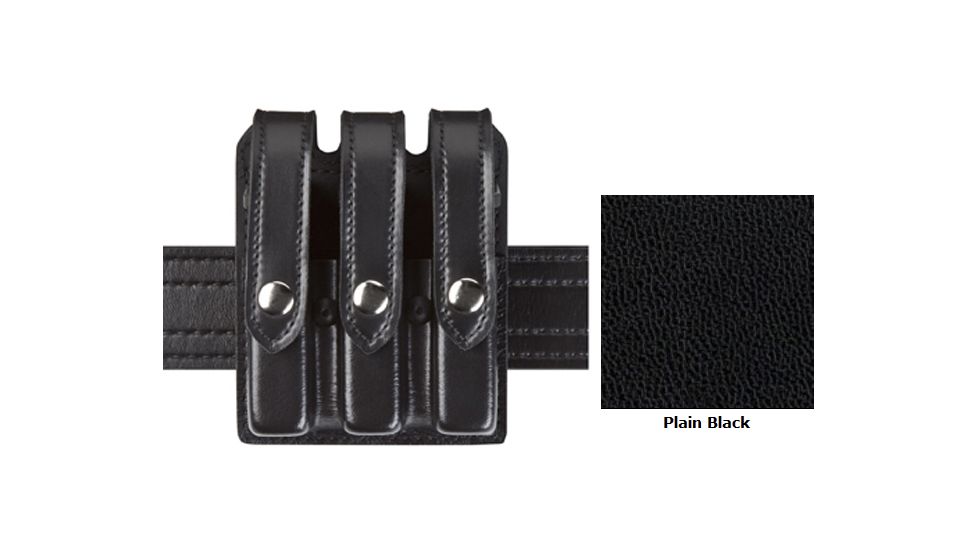 Safariland Model 777 Slim Triple Mag Pouch w/Flap Plain Black Colt 1911 777-53-2PBL