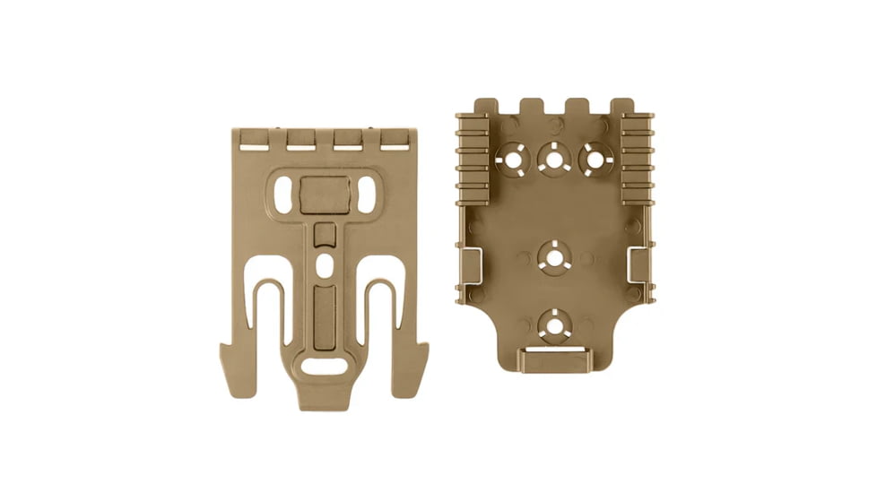 Safariland Quick Locking System Kit, QLS 19 Locking Fork, 2 QLS 22 Receiver Plate, Flat Dark Earth Brown, 1337305