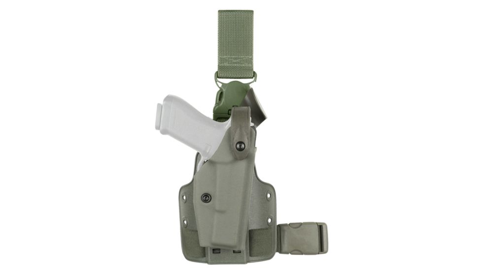 Safariland SLS Tactical Holster w/ Quick Release Leg Harness, Right Hand, OD Green Leg Shroud Single Strap 6005-93-561-SP10