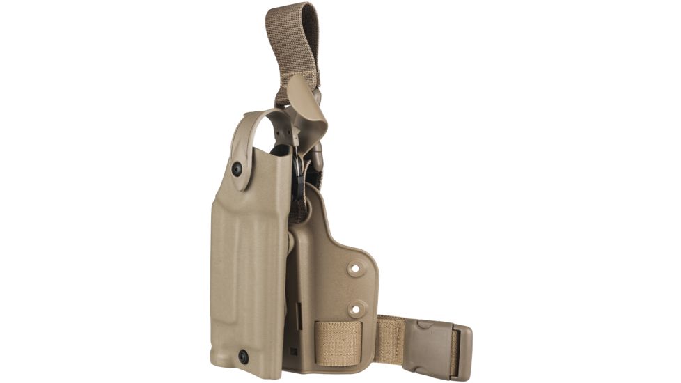 Safariland SLS Tactical Holster w/ Quick Release Leg Harness, Right Hand, STX FDE Brown Leg Shroud Single Strap 6005-3930-551-SP10