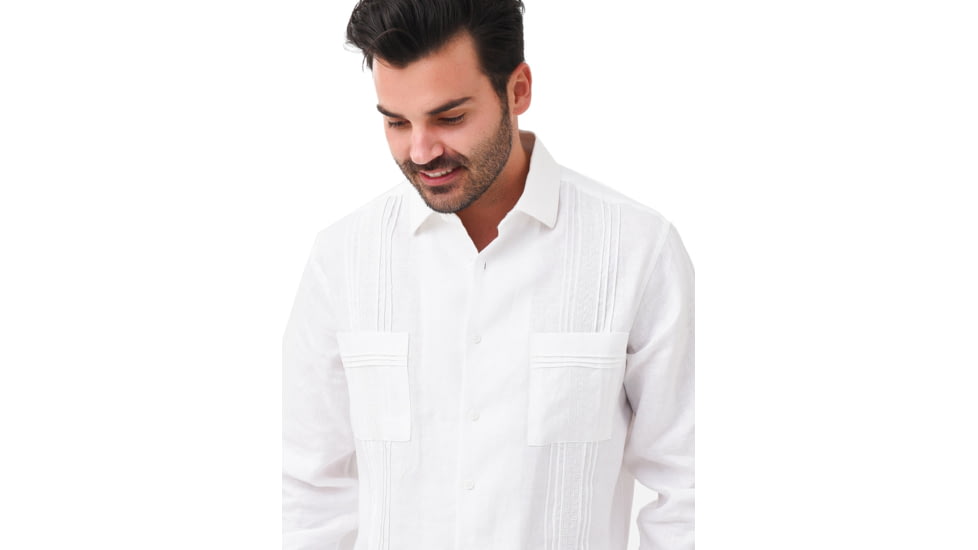Saint Bernard S1103GKLS Greek Key Long Sleeve Guayabera Shirt - Mens, m-long-sl-gu-shirt