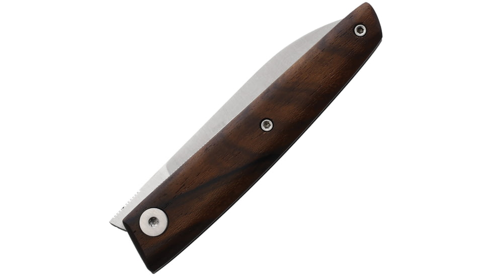 Salamandra Ziricote Folding Knife, 3.63in Closed, 2.75in Satin Bohler N690 SS Blade, Ziricote Wood Handle, 230 032