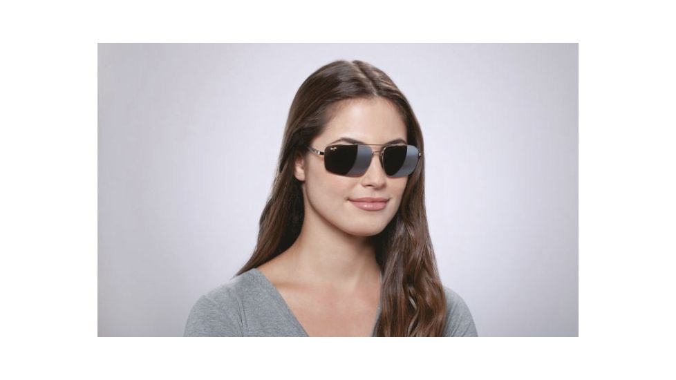 Maui Jim Sandalwood Sunglasses w/ Silver Frame and Neutral Grey Lenses - 217-17, On Model